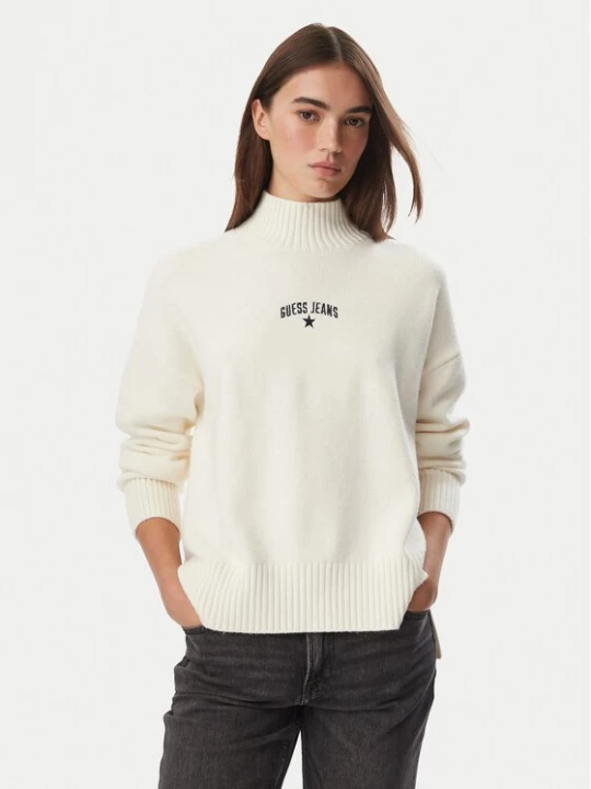 Obrázek produktu Guess Jeans Svetr W6BR09 Z1252 Krémová Relaxed Fit