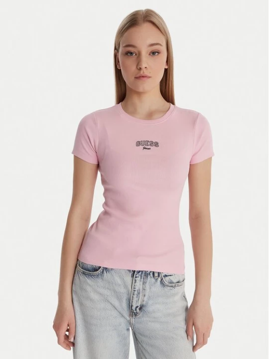Obrázek produktu Guess Jeans T-Shirt W6RP21 KA0H1 Růžová Slim Fit