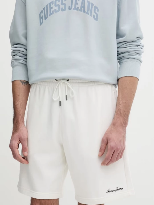 Obrázek produktu Guess Jeans teplákové šortky pánské bavlněné béžová