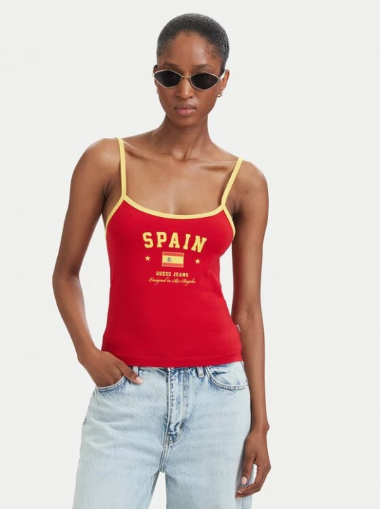 Obrázek produktu Guess Jeans Top W6YP20 K4202 Červená Slim Fit