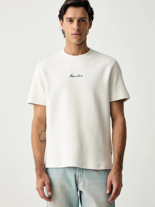 Obrázek produktu Guess Jeans tričko pánské bavlnou béžová