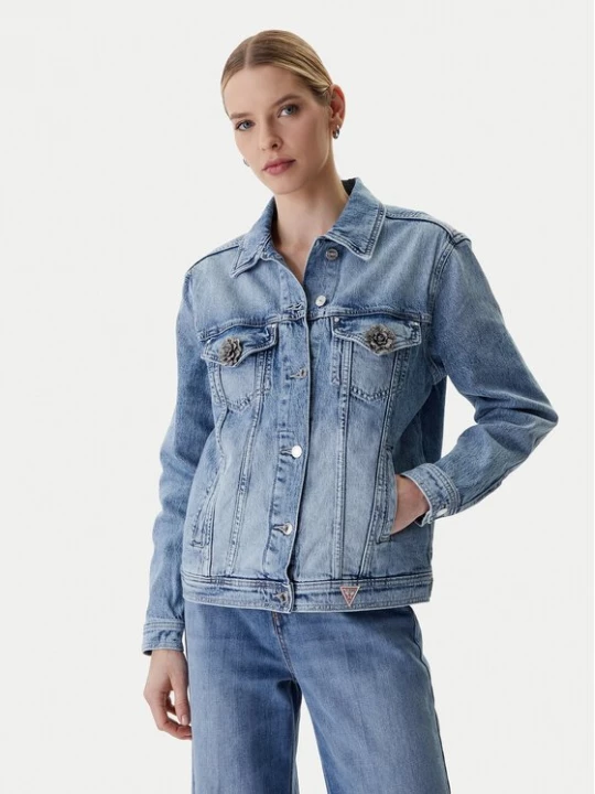Obrázek produktu Guess Jeansová bunda W6RN73 D6833 Modrá Regular Fit