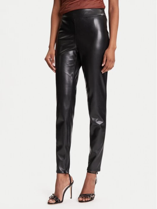 Obrázek produktu Guess Kalhoty z imitace kůže New Prescilla Petite W4BB18 WGIK0 Černá Slim Fit