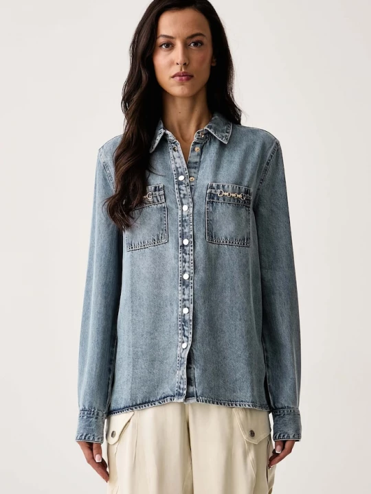 Obrázek produktu Guess košile dámská z lyocellu ELIZA modrá