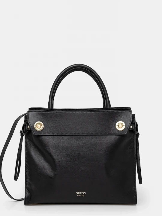Obrázek produktu Guess Kožená kabelka Guess BIANCA černá
