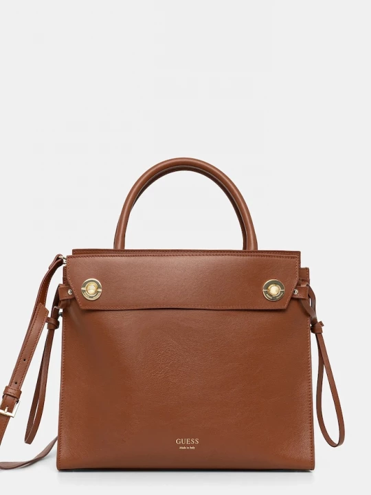 Obrázek produktu Guess Kožená kabelka Guess BIANCA hnědá