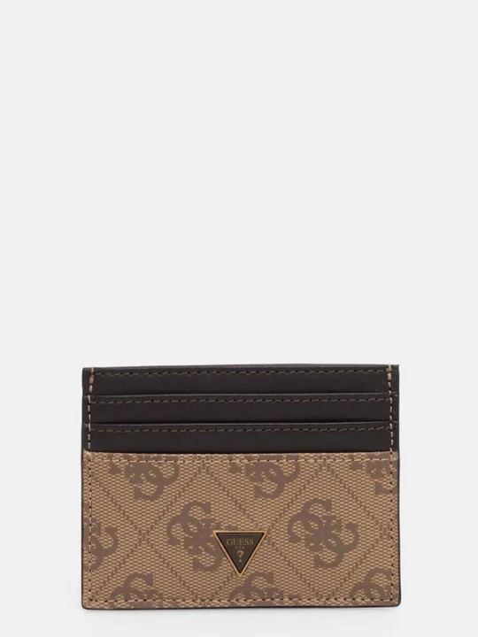 Obrázek produktu Guess Kožené pouzdro na karty Guess MITO béžová