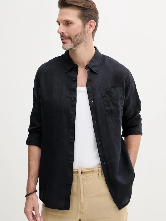 Obrázek produktu Guess Lněná košile Guess NAPA námořnická modř