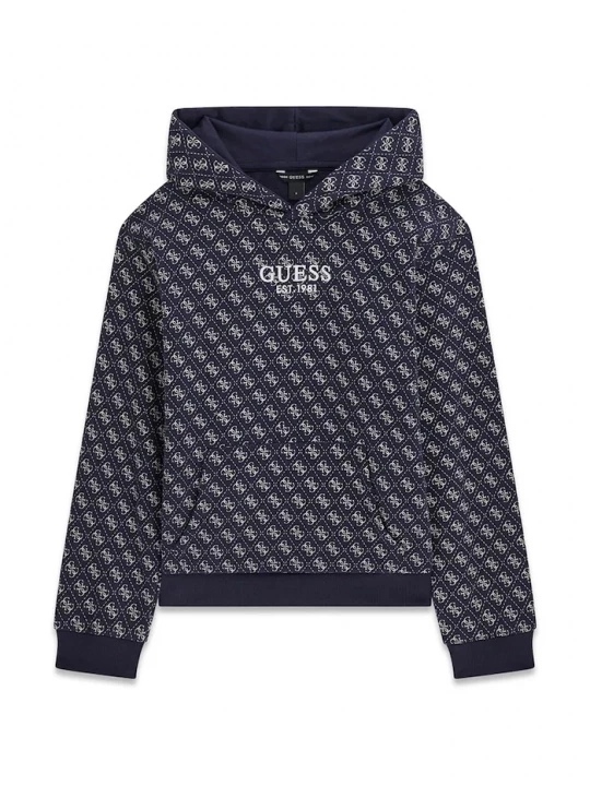 Obrázek produktu Guess mikina s kapucí dětská bavlněná námořnická modř