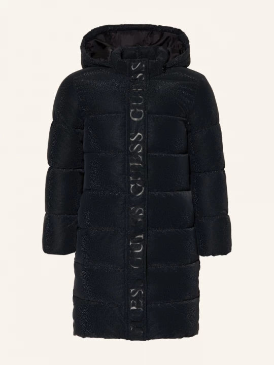 Obrázek produktu Guess Péřový Kabát S Odnímatelnou Kapucí černá / tmavě modrá