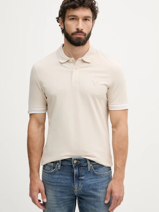 Obrázek produktu Guess polo pánské bavlněné s elastanem LYLE béžová