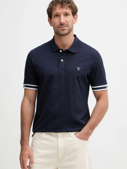 Obrázek produktu Guess polo pánské bavlněné s elastanem LYLE námořnická modř