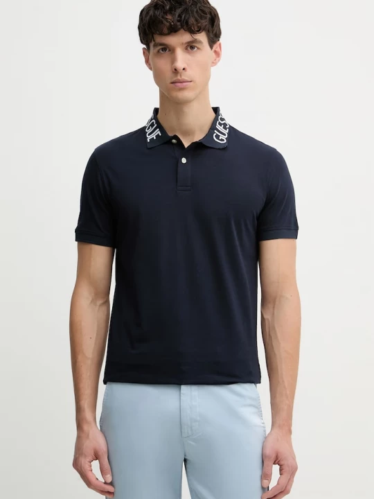 Obrázek produktu Guess polo pánské bavlněné s elastanem NOLAN námořnická modř