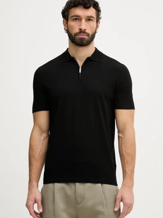 Obrázek produktu Guess polo pánské z viskózy KADIR černá