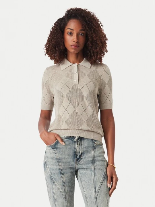 Obrázek produktu Guess Polokošile W6YR17 Z0958 Béžová Regular Fit