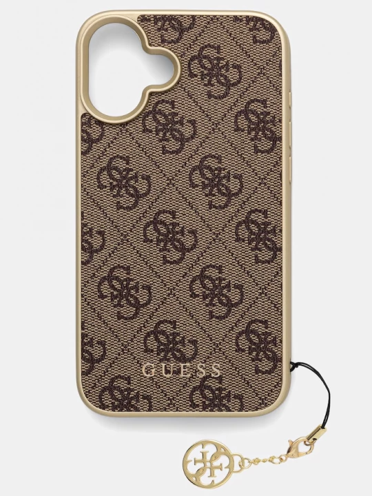 Obrázek produktu Guess pouzdro na telefon z imitace kůže iPhone 16 Plus hnědá