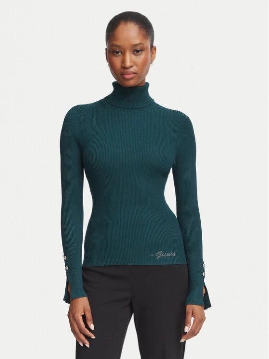 Obrázek produktu Guess Rolák W6BR29 Z1417 Tmavě zelená Slim Fit