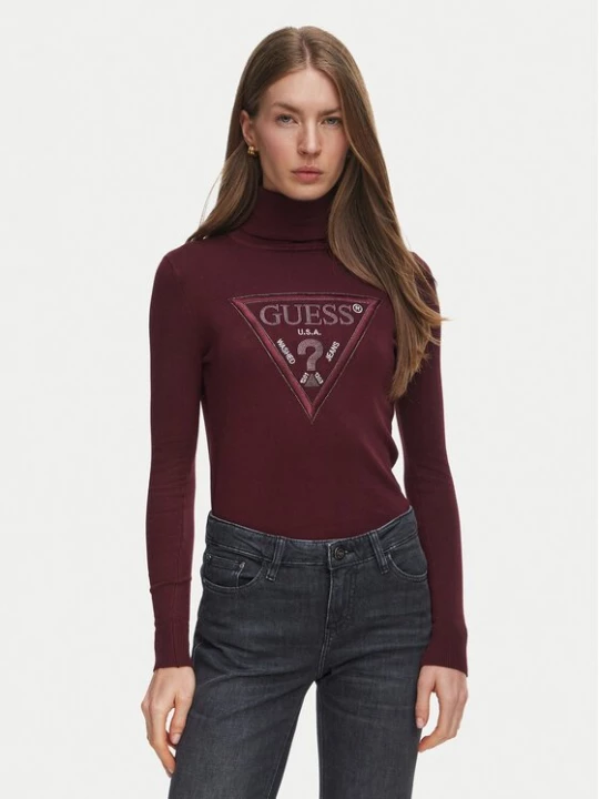 Obrázek produktu Guess Rolák W6BR54 Z1455 Bordó Regular Fit