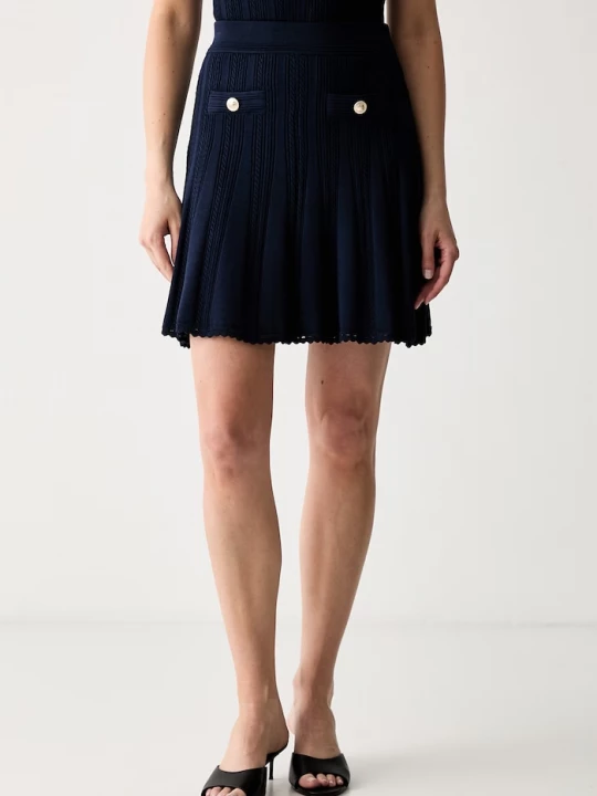 Obrázek produktu Guess rozšířená sukně s viskózou CARMEN námořnická modř