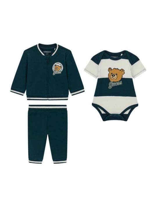 Obrázek produktu Guess Sada mikina, body a tepláky P6YG09 K4071 Tmavě zelená Regular Fit