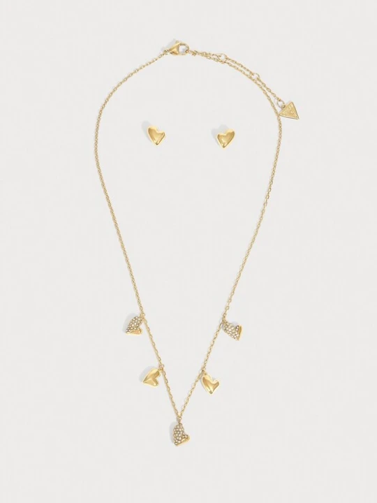Obrázek produktu GUESS Sada šperků 'GOLDEN LOVE' zlatá / průhledná