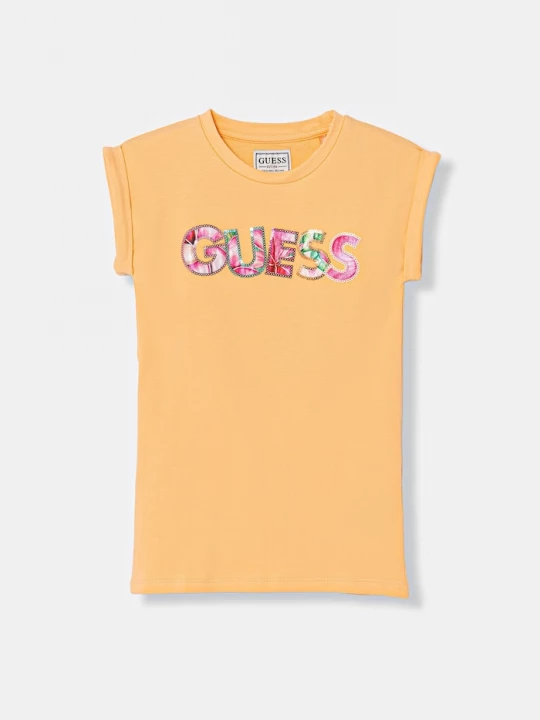 Obrázek produktu Guess šaty bavlněné s elastanem oranžová