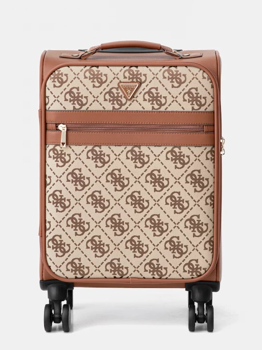 Obrázek produktu Guess skořepinový kufr z imitace kůže AUDREY hnědá