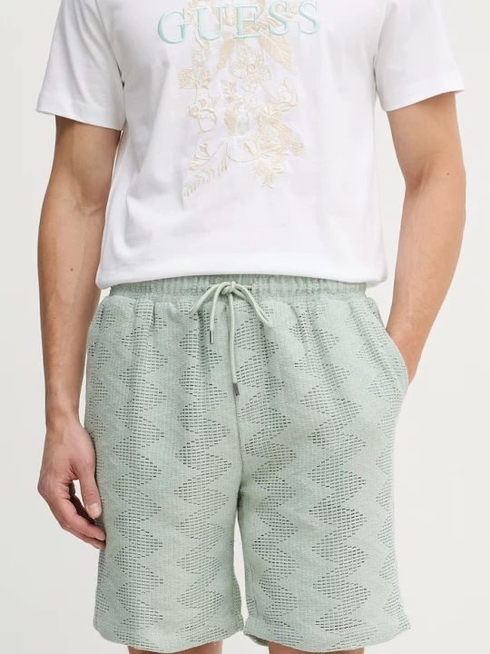 Obrázek produktu Guess šortky pánské prolamované LATTICE zelená