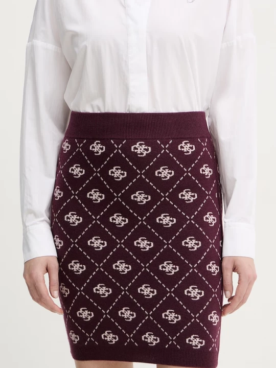 Obrázek produktu Guess Sukně s příměsí vlny Guess SARAH fialová