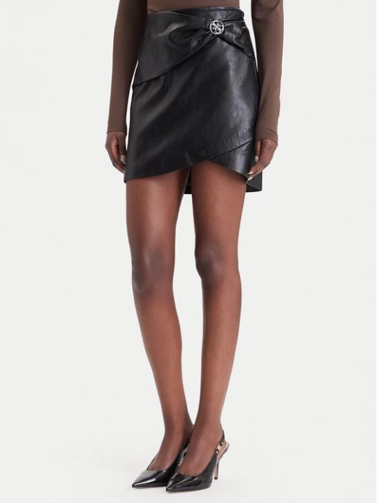 Obrázek produktu Guess Sukně z imitace kůže W6BD27 W4251 Černá Slim Fit