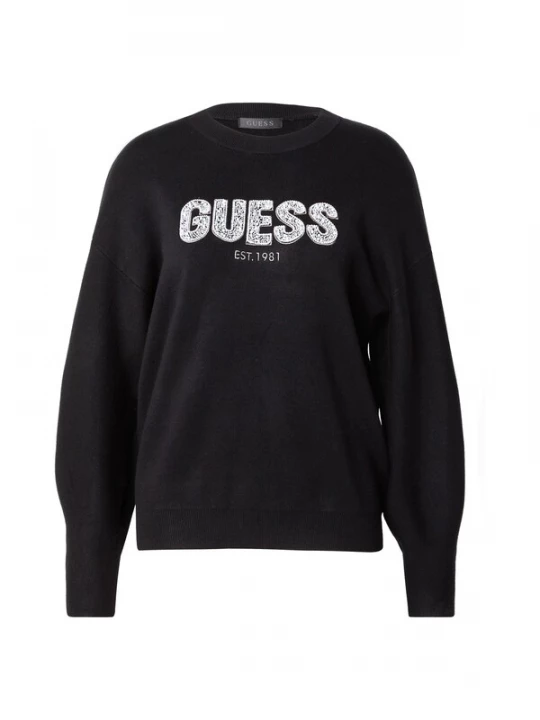 Obrázek produktu GUESS Svetr 'Madeline' černá / stříbrná / bílá