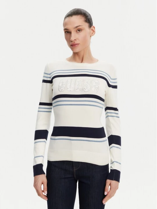 Obrázek produktu Guess Svetr W5GR18 Z2NQ2 Écru Slim Fit Krémová