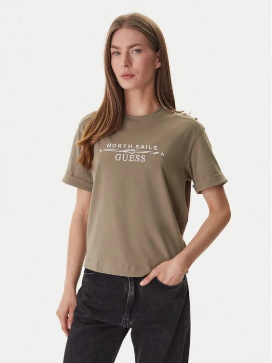 Obrázek produktu Guess T-Shirt GUESS x NORTH SAILS W6GI03 K2657 Zelená Relaxed Fit
