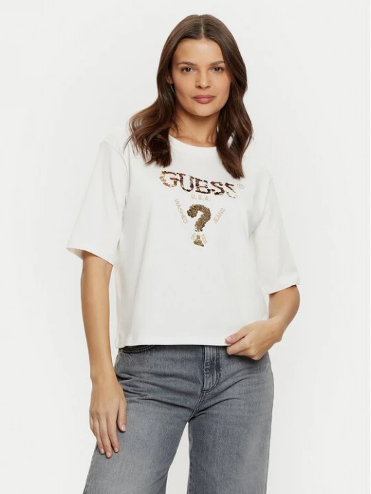 Obrázek produktu Guess T-Shirt V4YI06 I3Z14 Écru Boxy Fit Krémová