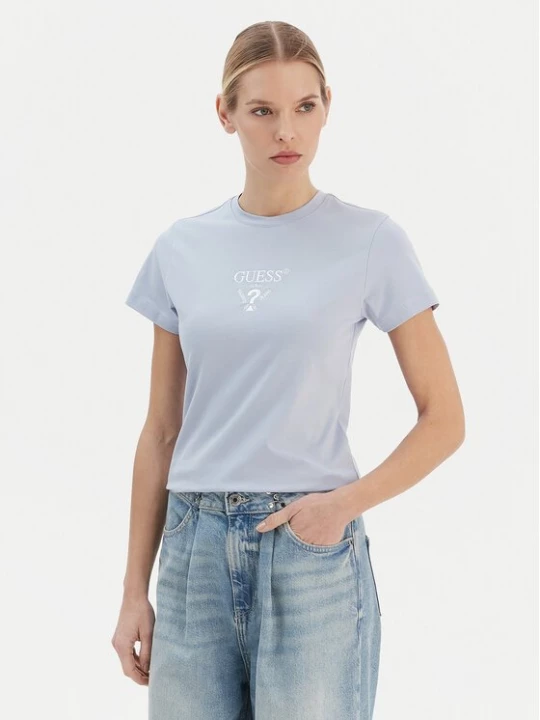 Obrázek produktu Guess T-Shirt V4YI21 KCDH1 Světle modrá Regular Fit