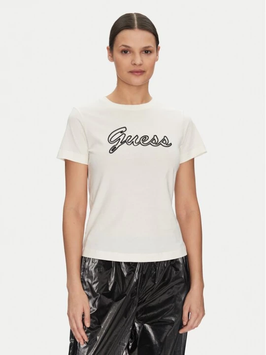 Obrázek produktu Guess T-Shirt V5GI02 K9RM1 Écru Slim Fit Krémová
