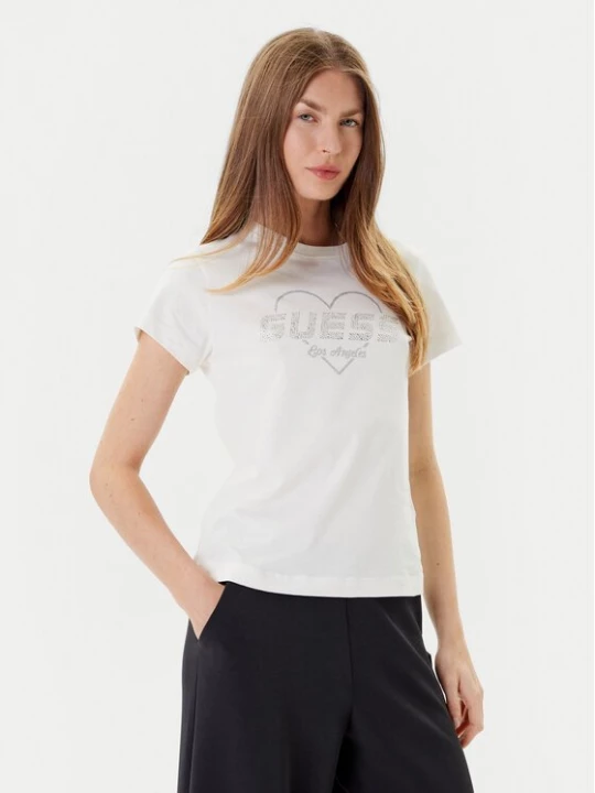 Obrázek produktu Guess T-Shirt V5GI10 K9RM1 Écru Regular Fit Krémová