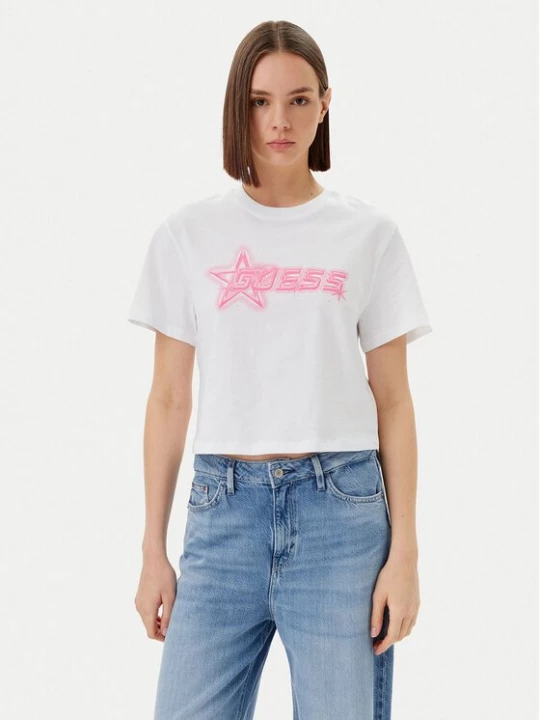 Obrázek produktu Guess T-Shirt V5GI12 K9RM1 Bílá Boxy Fit