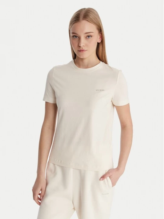 Obrázek produktu Guess T-Shirt V6RI07 J1314 Écru Regular Fit Krémová
