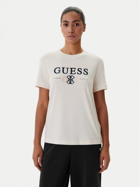 Obrázek produktu Guess T-Shirt V6RI13 KD772 Écru Regular Fit Krémová