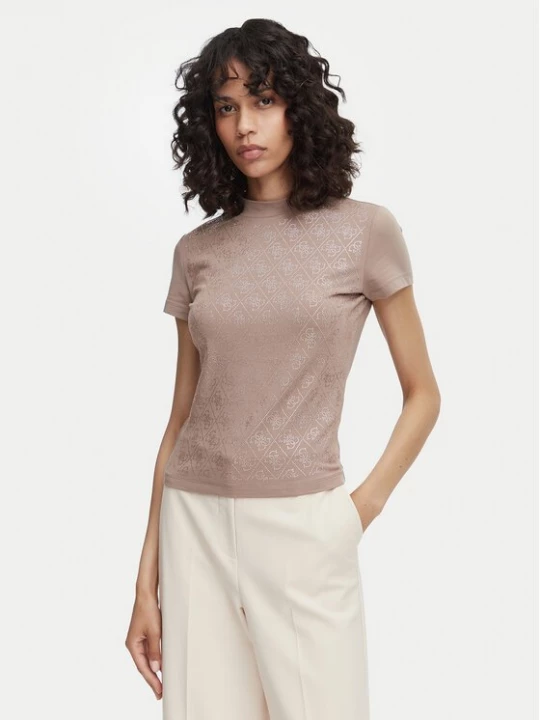 Obrázek produktu Guess T-Shirt W4BI26 J1314 Tmavě béžová Regular Fit