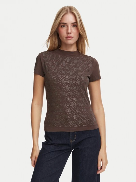 Obrázek produktu Guess T-Shirt W4BI26 J1314 Tmavě hnědá Regular Fit