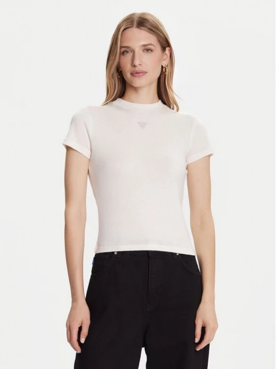 Obrázek produktu Guess T-Shirt W5BP07 KCGM2 Écru Slim Fit Krémová