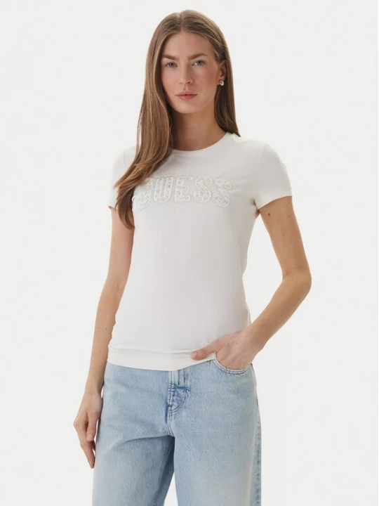 Obrázek produktu Guess T-Shirt W5GI04 J1314 Bílá Slim Fit