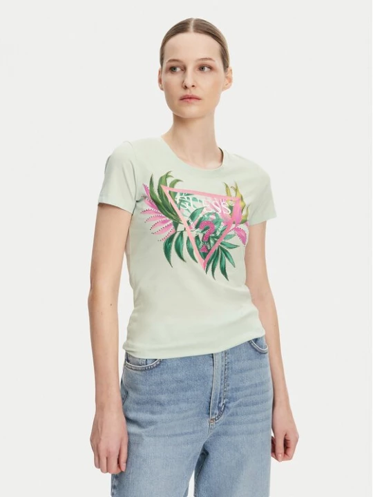 Obrázek produktu Guess T-Shirt W5GI07 J1314 Tyrkysová Slim Fit