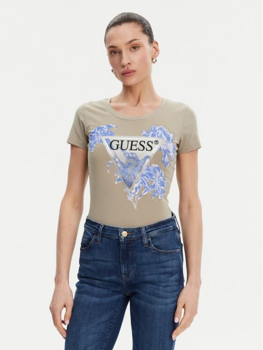 Obrázek produktu Guess T-Shirt W5GI08 J1314 Khaki Slim Fit