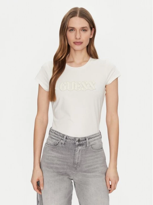 Obrázek produktu Guess T-Shirt W5GI42 J1314 Écru Regular Fit Krémová