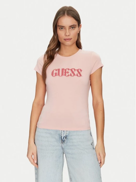 Obrázek produktu Guess T-Shirt W5GI42 J1314 Růžová Slim Fit
