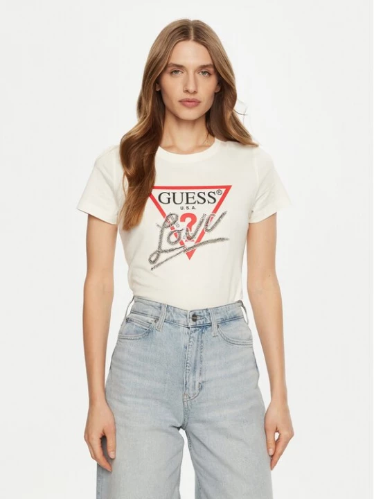 Obrázek produktu Guess T-Shirt W5RI10 I3Z14 Écru Regular Fit Krémová