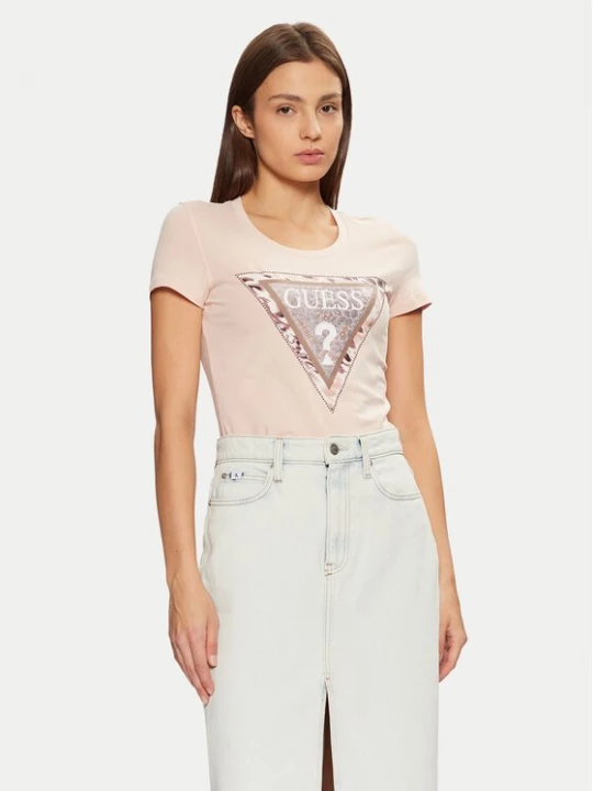 Obrázek produktu Guess T-Shirt W5RI22 J1314 Écru Regular Fit Krémová